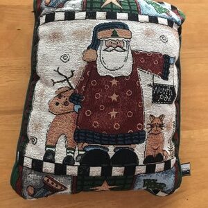 LaFrance Home Santa Claus St. Nick North Pole Tapestry Pillow 2001 Cat Reindeer